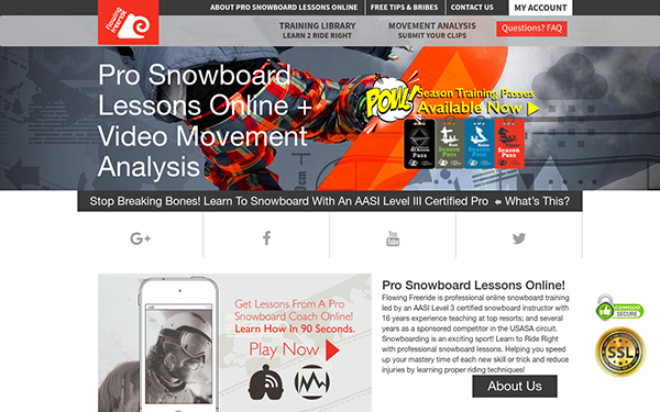 Flowing Freeride Online Snowboard School